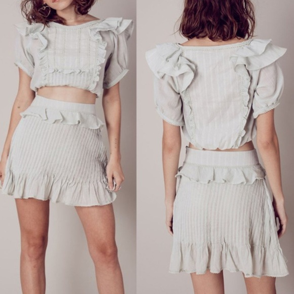 For Love And Lemons Dresses & Skirts - NWT For Love And Lemons Ruffled Crop Top + Skirt